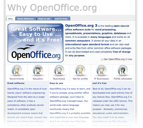 «Почему вы должны использовать   OpenOffice   Страница может определенно использовать улучшения